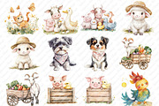 Cute on the Farm on the Animals png, an Illustration by Watercolor design (Thumbnail 2 of 4)
