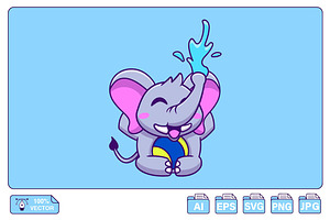 Cute Elephant Playing Ball Cartoon, an Animal Illustration by Artstorystudio