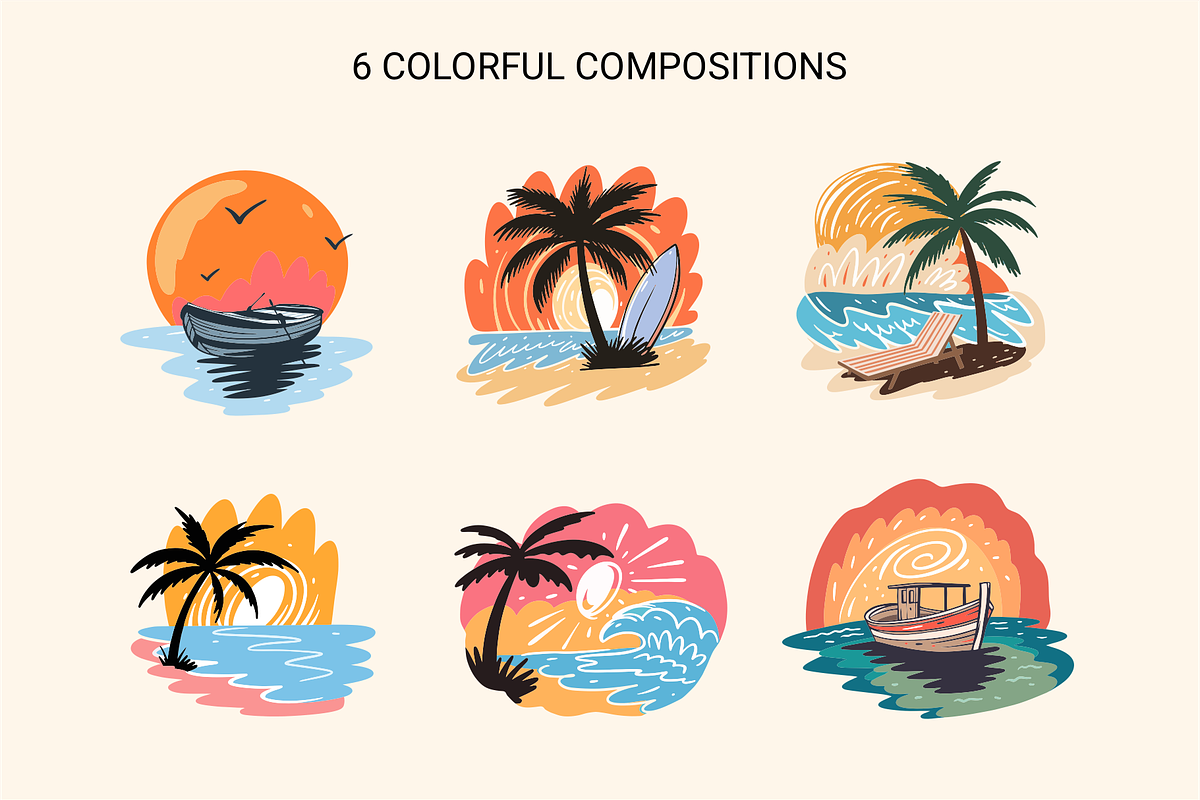 Summer Illustrations & Doodles Set, a Seasonal Illustration by Oktyabr (Photo 4 of 10)