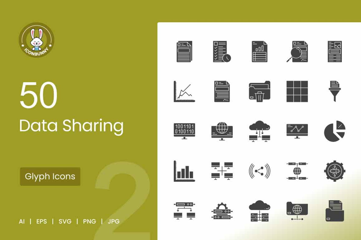 Data Sharing Glyph Icons, an Icon by IconBunny (Photo 1 of 2)