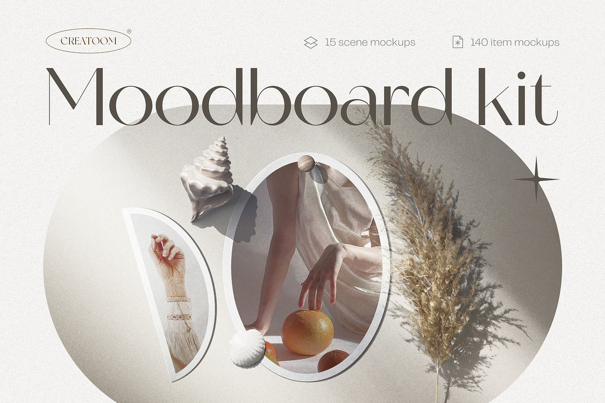 Modern moodboard mockup kit, a Product Mockup by Creatoom (Photo 1 of 23)