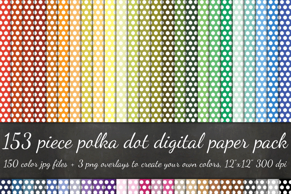 153 Piece Polka Dot Paper Pack