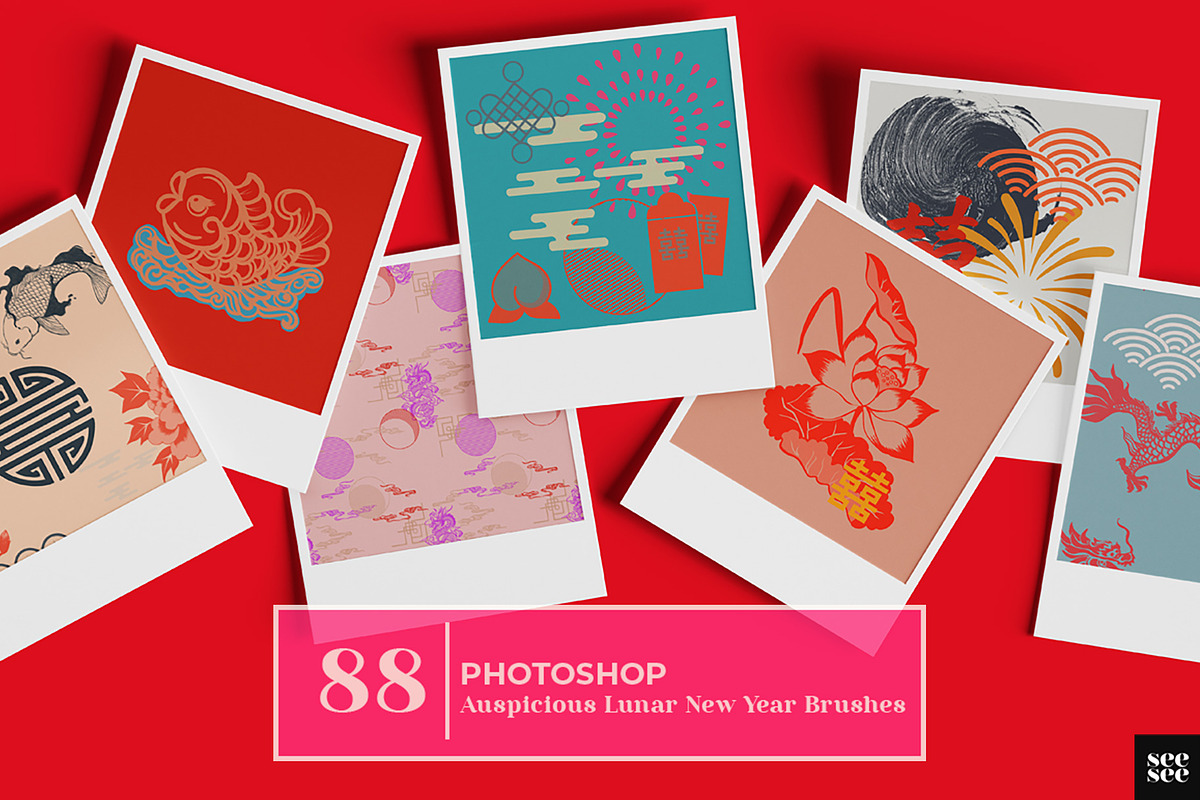 88 Photoshop Lunar New Year Brushes, a Brush Add-On by CC CREATIVE CO (Photo 9 of 13)