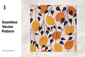 Hand drawn lemons seamless pattern