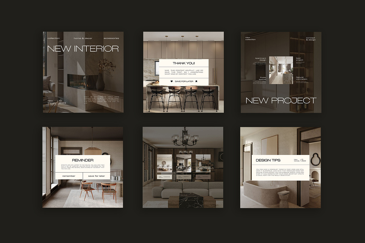 200 Interior Design Instagram Bundle Canva and Photoshop