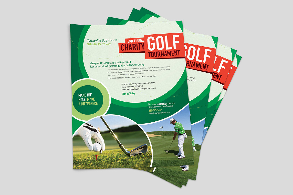 Golf Tournament Flyer Template, a Flyer Template by StockLayouts (Photo 2 of 3)