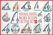 Minimal Fishing Rod Icon Vector Set, an Object Graphic by yasushie (Thumbnail 16 of 16)