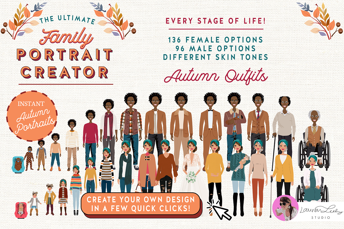 Portrait Creator Fall Outfits Family, a Person Illustration by Lauren Lesley Studio (Photo 17 of 18)
