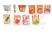 Watercolor vegetable seed clipart, an Illustration by Writelovely (Thumbnail 2 of 2)