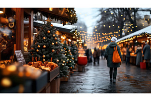 A festive Christmas market scene, an Abstract Photo by Sergey Kotenev