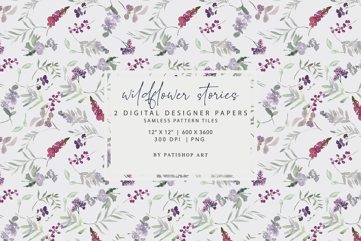 Watercolor Wildflower Clipart Set, an Illustration by Patishop Art (Photo 17 of 23)