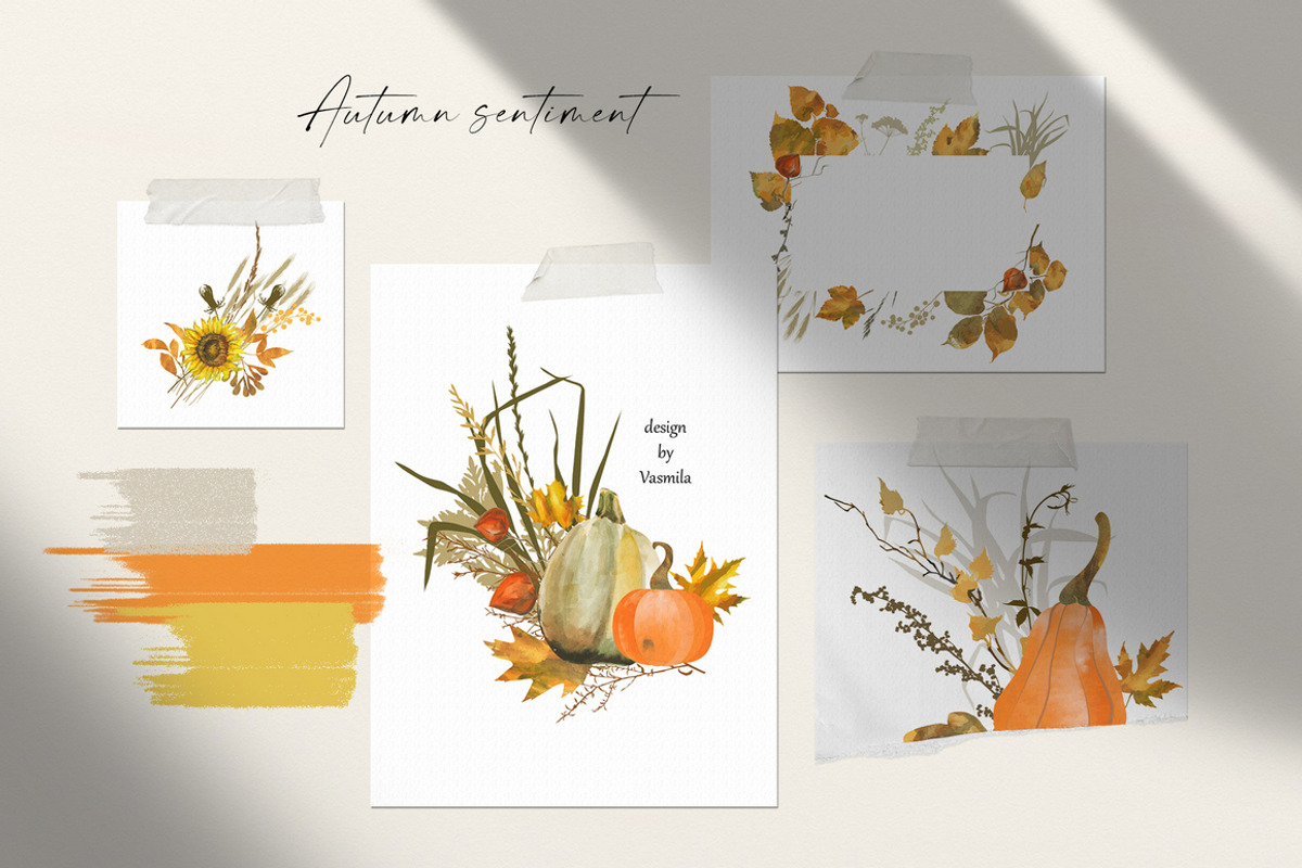 Autumn sentiment - vector clipart, a Decorative Illustration by Vasmila (Photo 2 of 14)