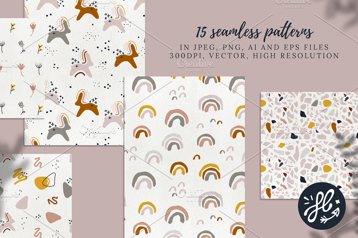 Abstract Spring patterns, a Pattern Graphic by Huxmay