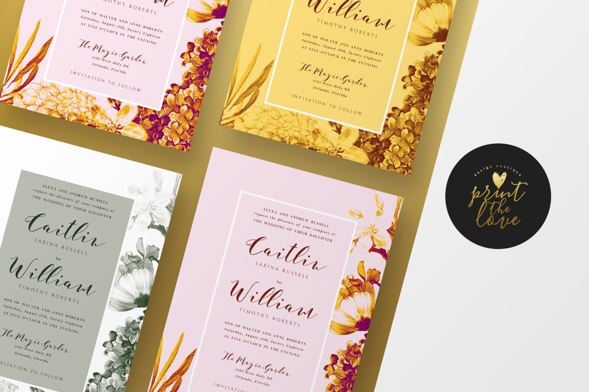 Wedding Invitation - Caitlyn, an Invitation Template by Print The Love Boutique (Photo 1 of 3)