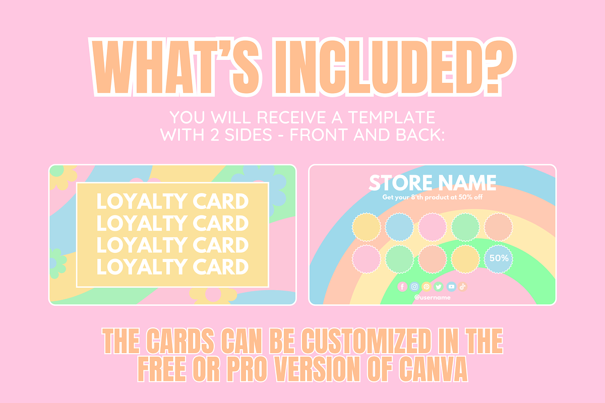Bright & Cute Loyalty Card - 2 Sides, a Business Card Template by SunshineStudioBoutique (Photo 2 of 10)