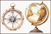 Antique Ivory Travel Clipart, an Illustration by Sublimation Artist (Thumbnail 3 of 6)