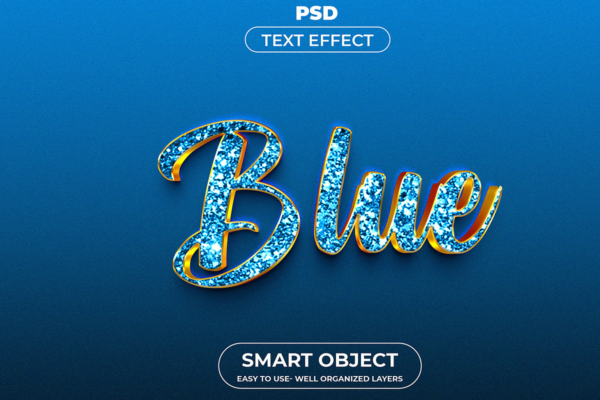 Blue 3d Editable psd Text Effect Sty, an Action Add-On by Md Jahidul99