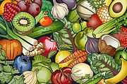 Fruit and Vegetable Vector Clip Art, an Illustration by Lady Spy (Thumbnail 5 of 5)