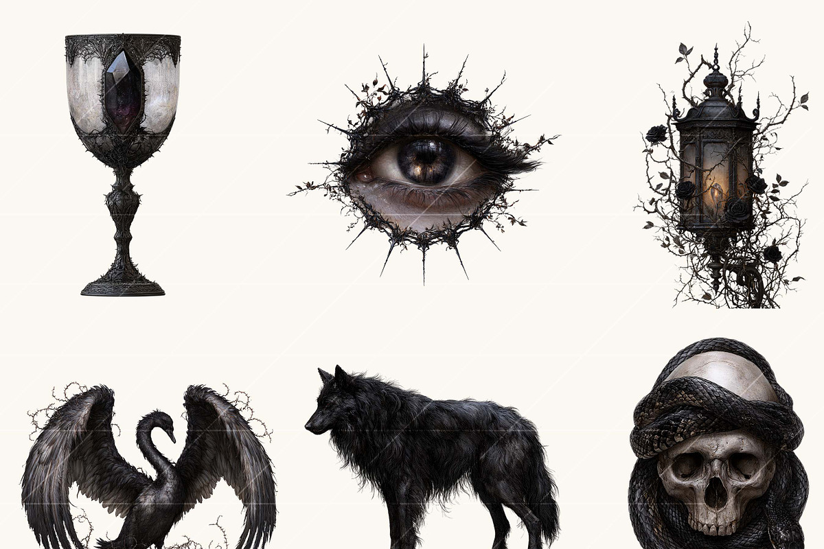 Watercolor Dark Enchanted Gothic, an Object Illustration by BusyDaydesign (Photo 6 of 9)