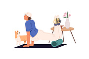 Pregnancy sport exercise, yoga set, a Person Illustration by PaperTrident (Thumbnail 10 of 12)
