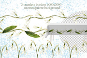 Snowdrops flowers watercolor clipart, a Decorative Illustration by Pegion art shop (Thumbnail 9 of 11)