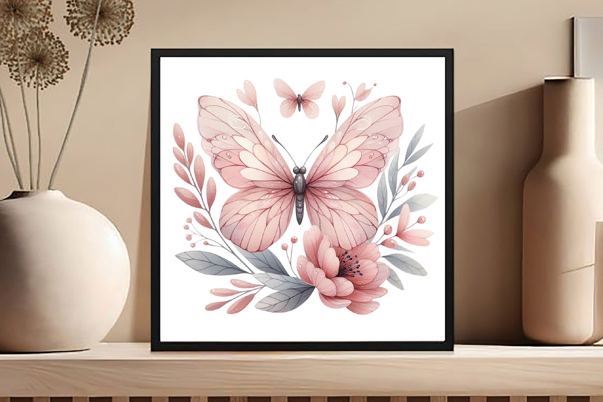 Watercolor Boho Butterfly Clipart, an Illustration by DreamCafeArt (Photo 5 of 7)