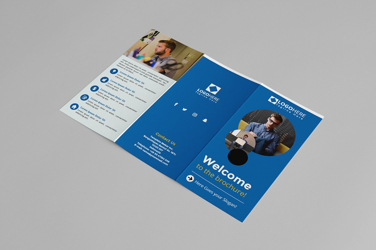 Blue Trifold Brochure, a Brochure Template by assaiv (Photo 2 of 5)