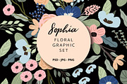 Sophia - Floral Graphic Set, a Decorative Illustration by wulano (Thumbnail 1 of 7)