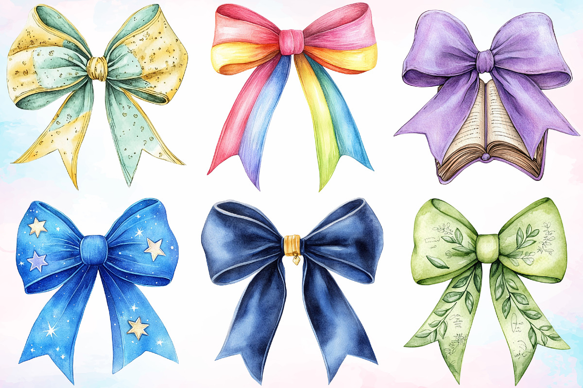Watercolor Back to School Bow PNG, a Seasonal Illustration by Canvas Craft (Photo 4 of 5)