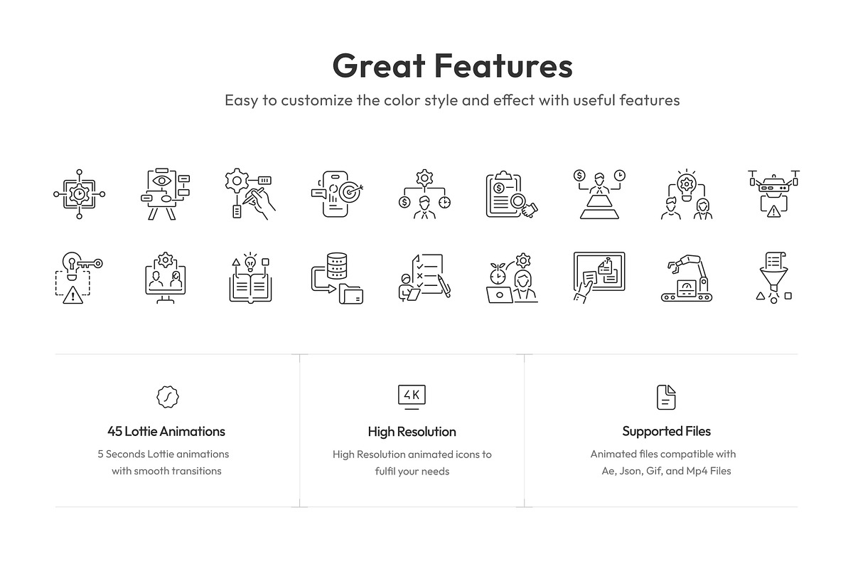 Project Productivity Animated Icons, an Outline Icon by Prosymbols (Photo 2 of 4)