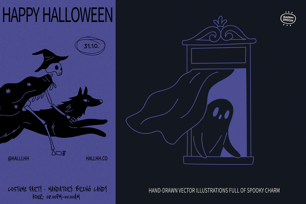 Halloween Doodle Illustrations, a Seasonal Illustration by happpydesign (Photo 8 of 11)