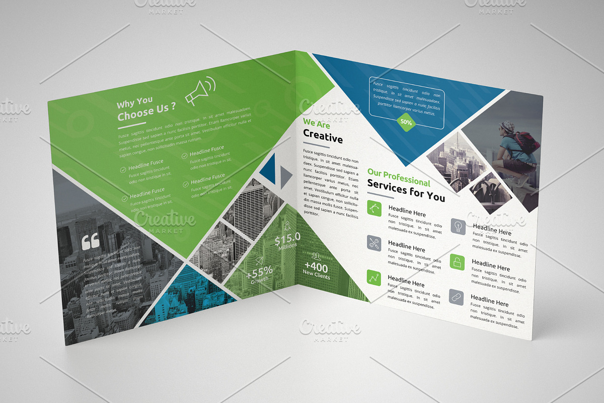Square Bifold Brochure template, a Brochure Template by Alice_s (Photo 2 of 4)