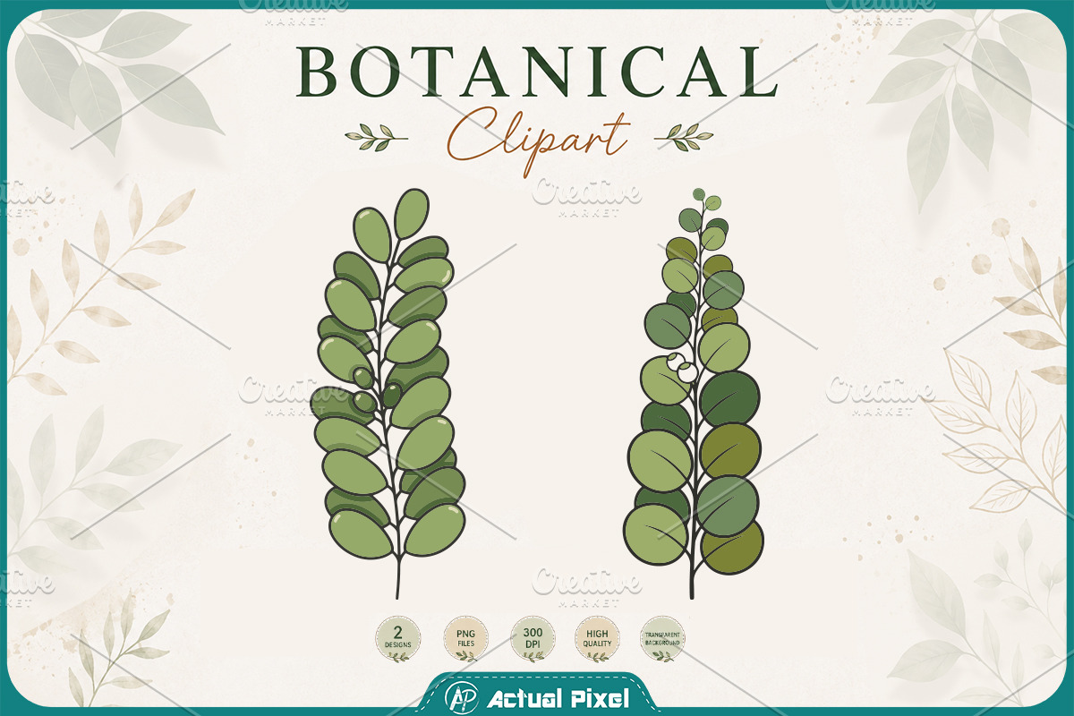 Boho Botanical Leaves Clipart Bundle, a Nature Photo by Actual Pixel (Photo 6 of 21)