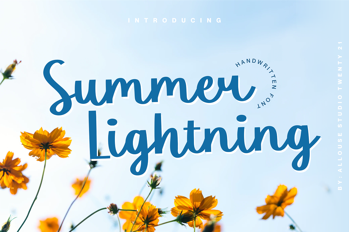 Summer Lightning Font, a Script Font by Allouse Studio (Photo 1 of 11)