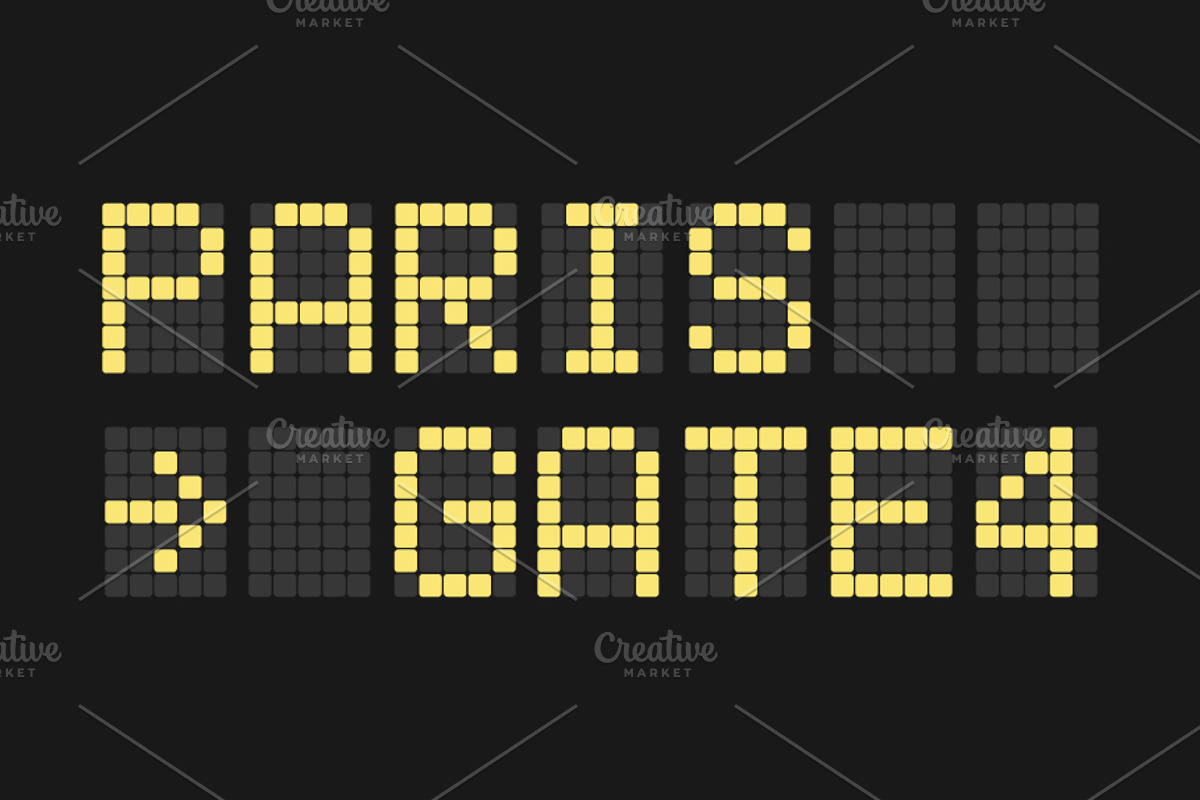Terminal Airport Font With Icons, an Object Graphic by Black White Mouse Design (Photo 3 of 3)