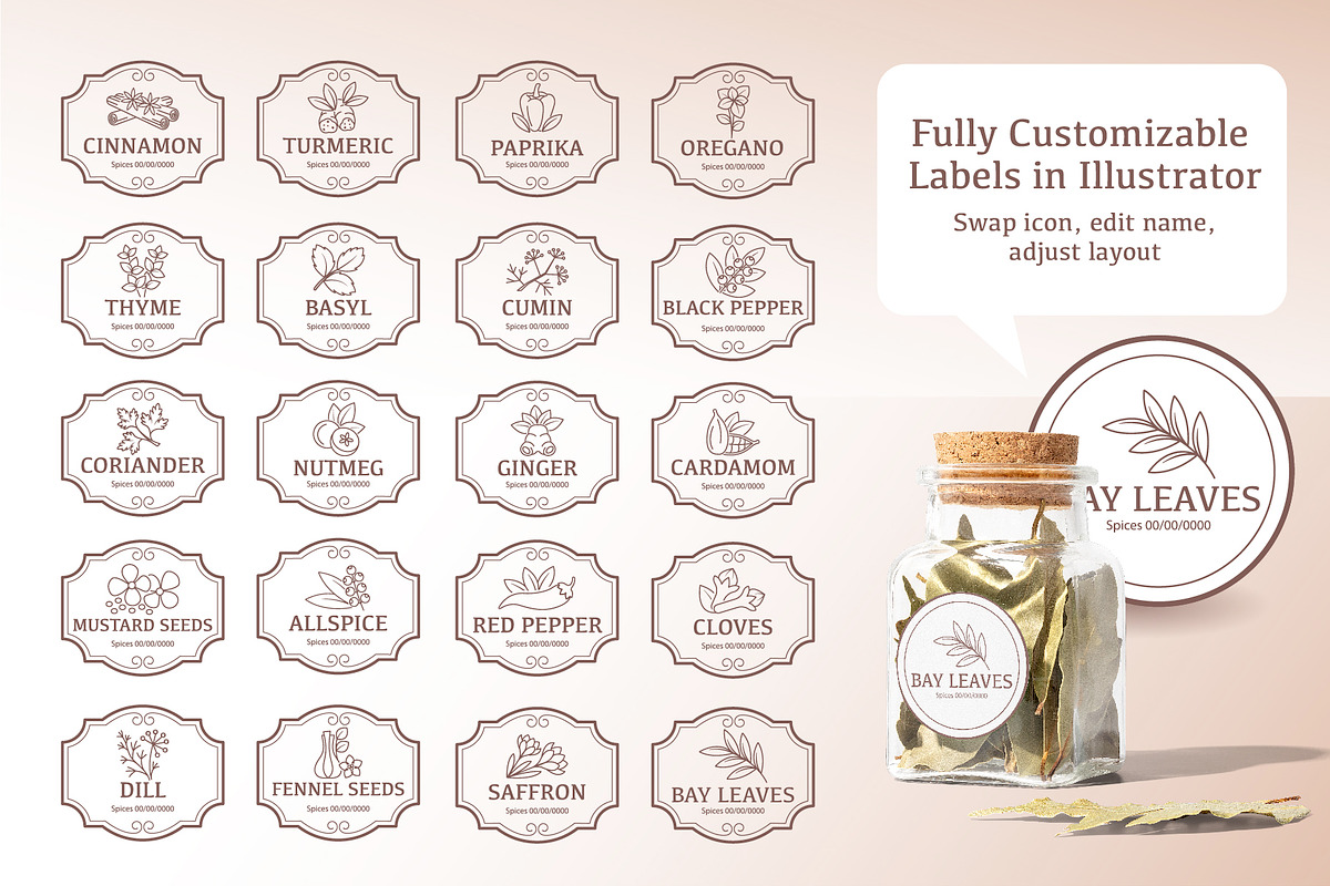 Vintage Kitchen Jar Labels, Icons, an Object Graphic by Lettering_Logo (Photo 3 of 10)