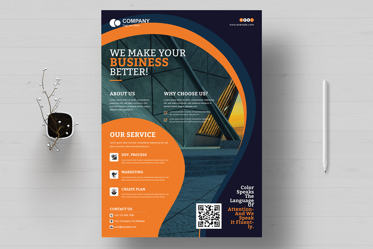 Corporate Flyer Template, a Brochure Template by MightyDesign (Photo 1 of 8)