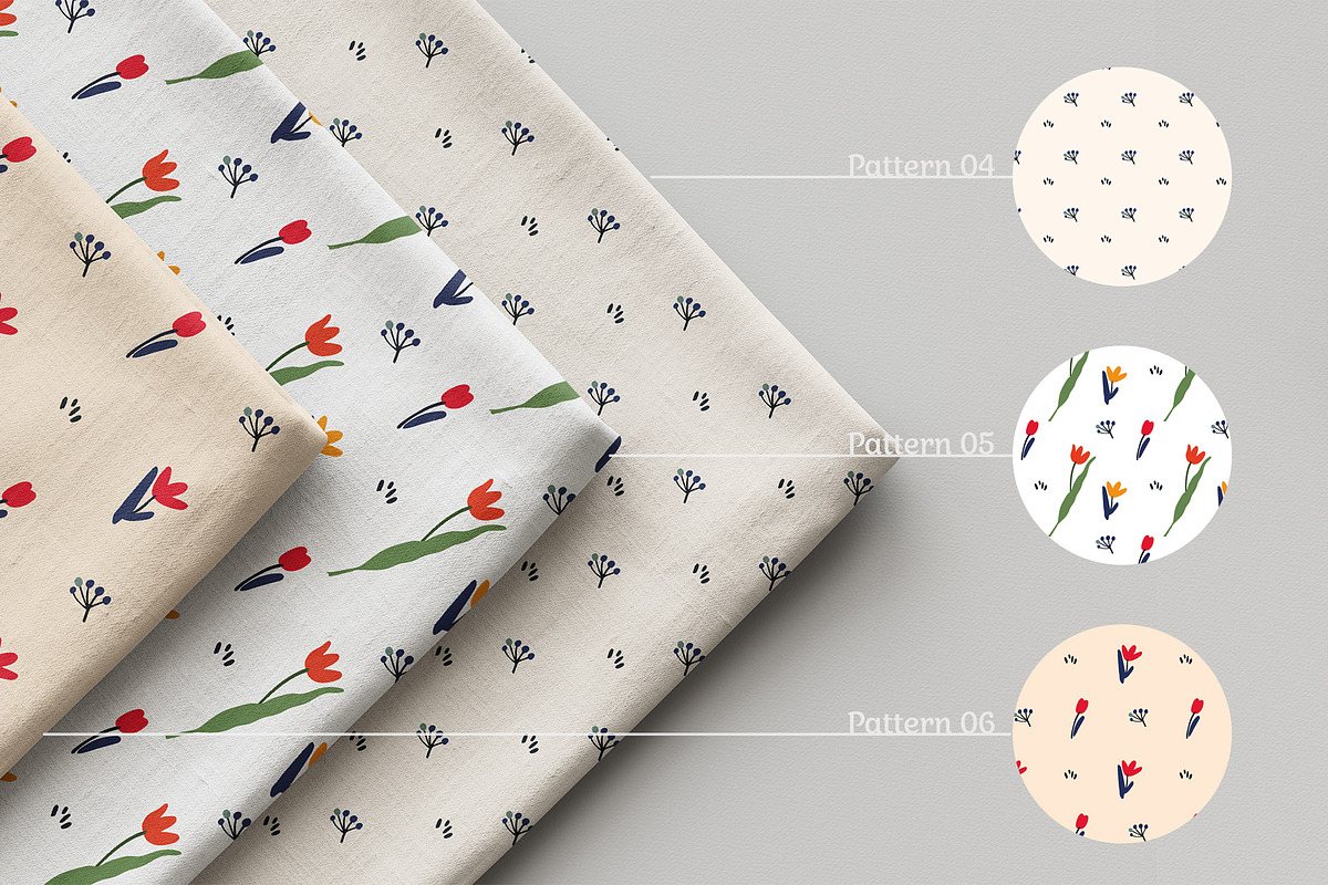 Bold Tulip Meadow Pattern Collection, a Pattern Graphic by Asya Melkonyan Patterns (Photo 3 of 16)