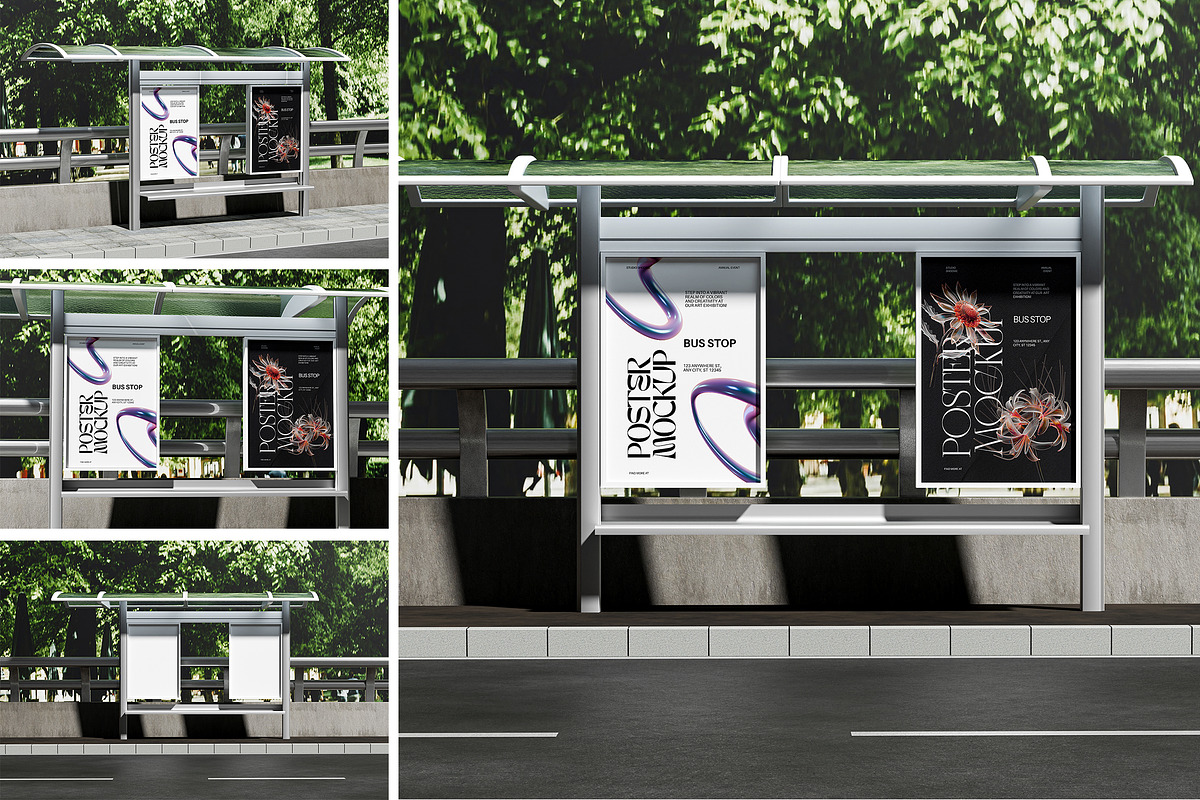 High Quality Bus Stop Poster Mockup, a Product Mockup by AnasStudio (Photo 1 of 4)