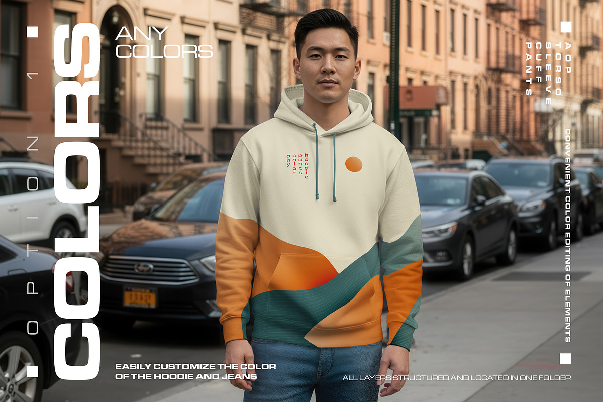 Streetwear Hoodie Mockup Asian Man, a Hoody Mockup by Grow Design Craft Studio (Photo 2 of 7)