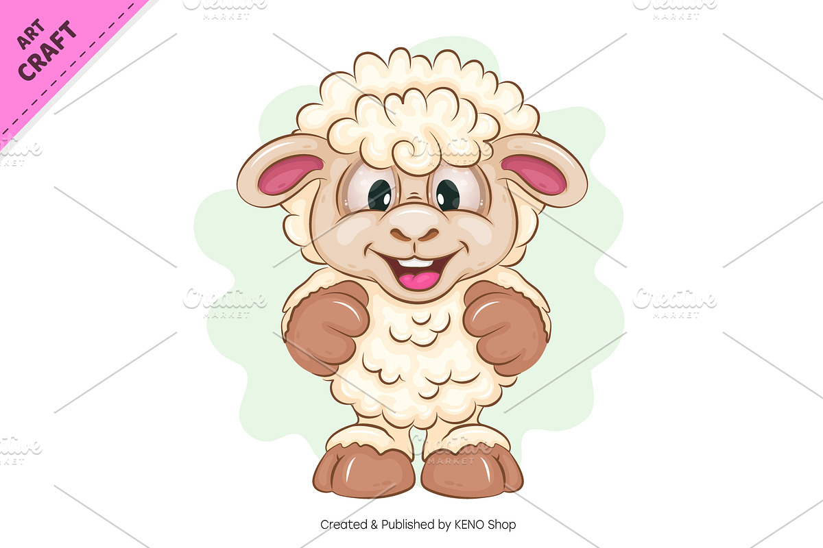Set of Cartoon Sheeps 01. Clipart., an Animal Illustration by KENO Mascots (Photo 2 of 7)