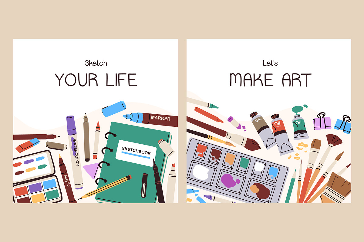 Art supplies, tools set + templates, an Object Illustration by Good Studio (Photo 3 of 11)