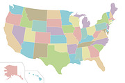 3x Colorful USA Maps, an Education Illustration by asantosg (Thumbnail 3 of 4)