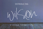 Wilson Font, a Script Font by SophieSaxo (Thumbnail 1 of 9)