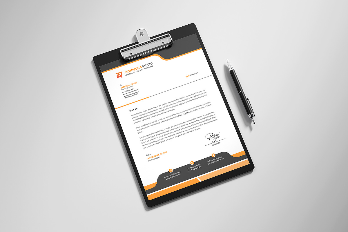 Letterhead on Metal Clipboard Mockup, an Advertising Mockup by Artnivora.Std (Photo 4 of 4)