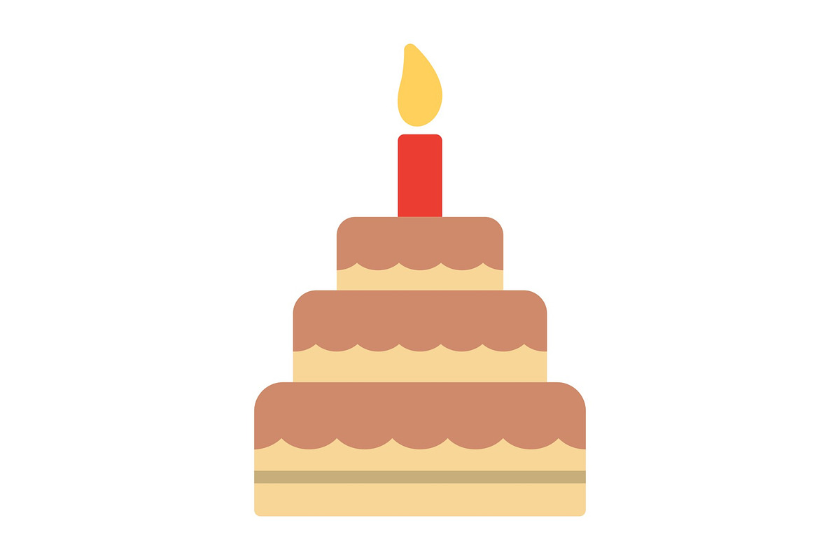 Birthday Cake Flat Icon, a Duotone Icon by Pexelpy (Photo 1 of 2)