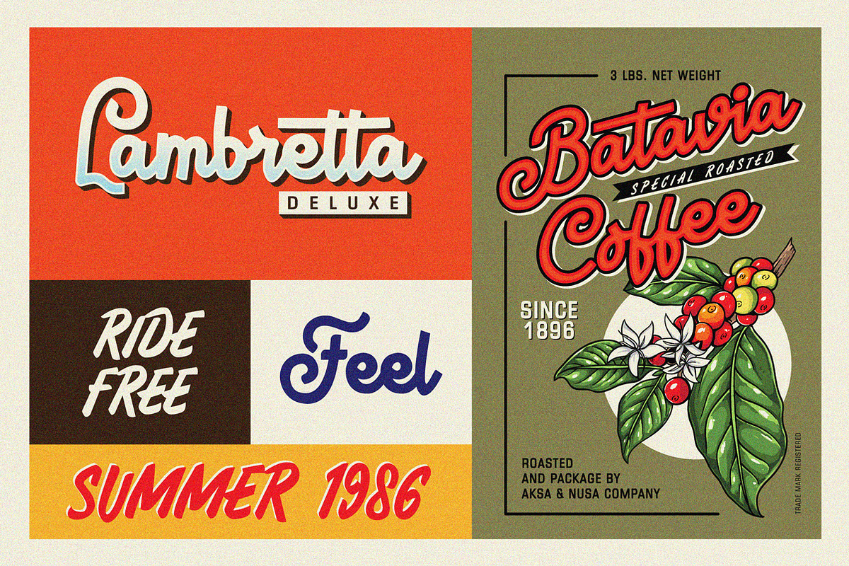 Vintage Fonts Bostly & D'brakes preview 3