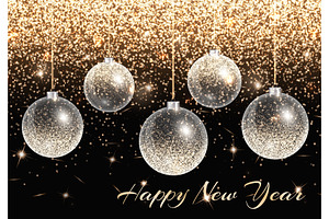 Background with gold balls