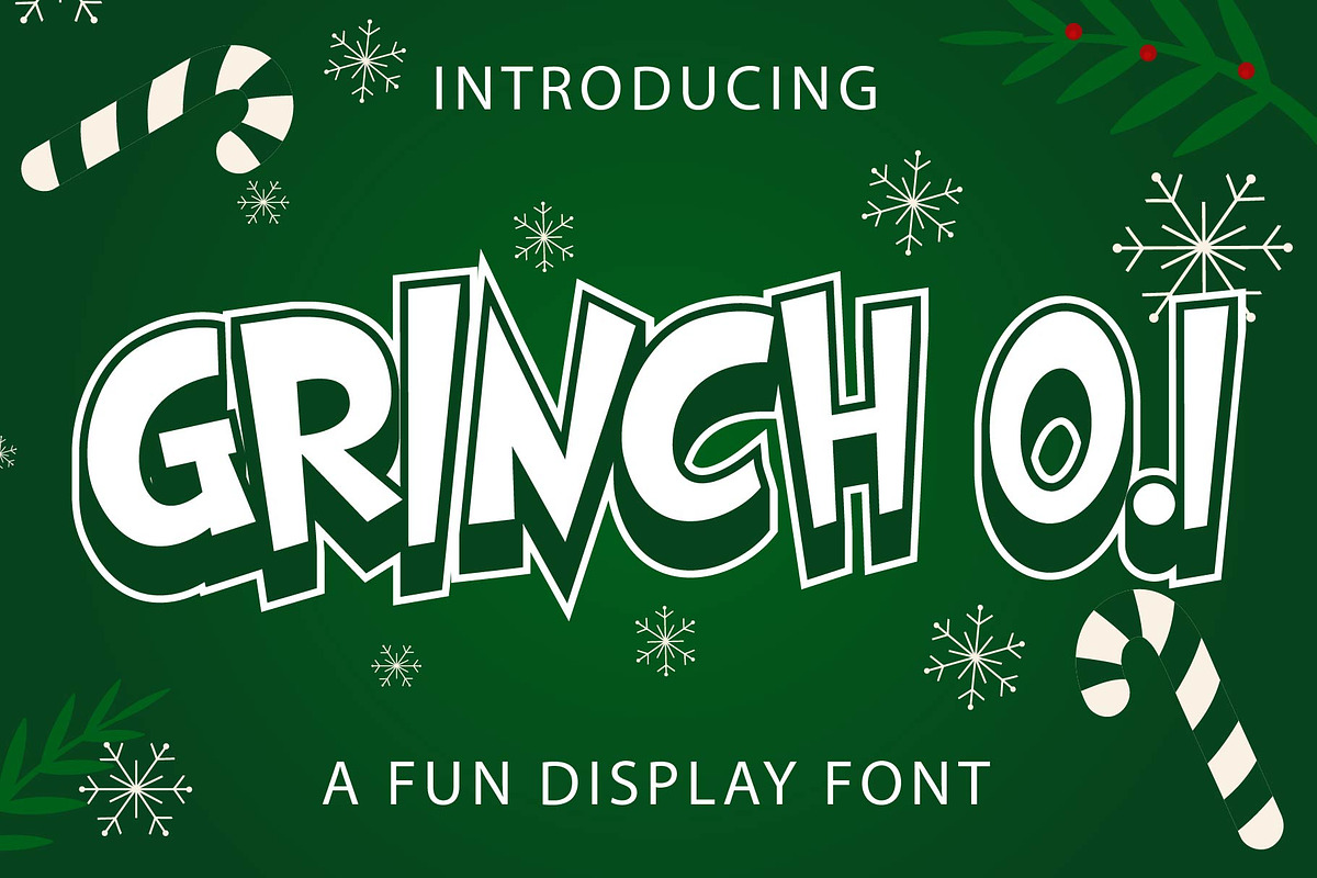 Grinch 0.1 - Christmas Display Font, a Slab Serif Font by Densu Creative (Photo 1 of 6)