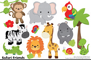 Cute Jungle Animal Clipart, an Animal Illustration by Amanda Ilkov (Thumbnail 1 of 3)